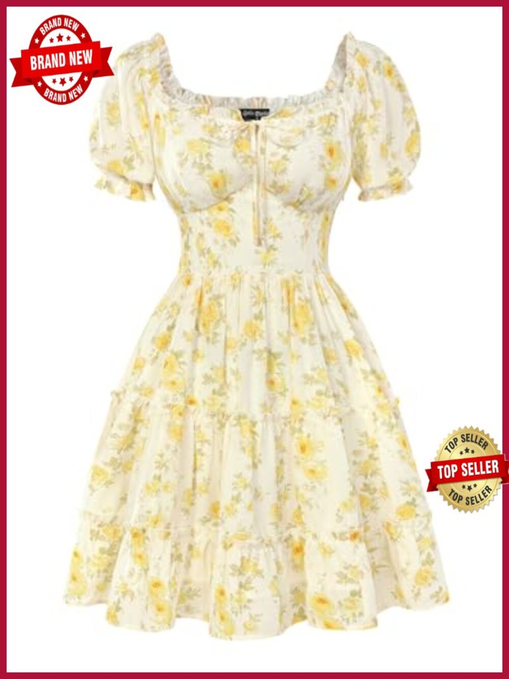 Off Shoulder Floral Corset Mini Dress with Pockets Summer Sun Dress